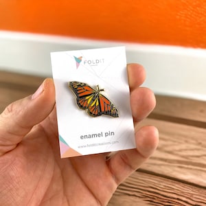 Monarch Butterfly Enamel Pin,Monarch Enamel Pin,Origami Jewelry,Monarch Jewelry,Butterfly Pin,Monarch Art,Monarch Butterfly Gifts image 5