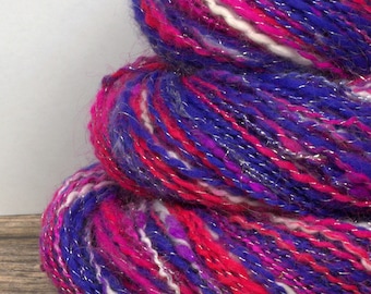 Handspun Yarn -  Hand Spun Merino Yarn - Art Yarn- 1.75oz, 164yd, 17WPI