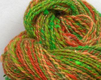 Handspun Yarn -  Hand Spun Merino Bamboo Silk  Yarn - Art Yarn- 1.75oz, 140yd, 16WPI