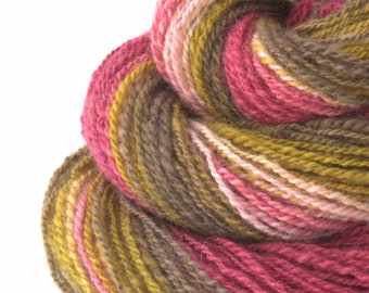 Handspun Yarn -  Merino Hand Dyed Yarn - Hand Spun Yarn- 1.75oz, 162yd, 18WPI
