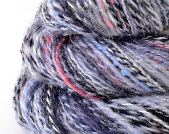 Handspun Yarn -  Hand Spun Merino Bamboo Silk  Yarn - Art Yarn- 1.6oz, 164yd, 16WPI