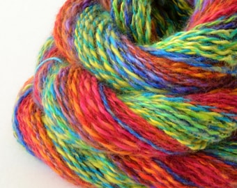 Handspun Gradient Yarn, Vegan Rainbow Yarn - 1.1oz, 116yd, WPI 18,