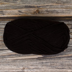 Velvet Yarn (Dyed Dark Brown) 50g 90m Aran 10ply Acrylic Soft Wool Knitting Crochet Weaving