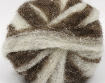 North Ronaldsay Roving (Natural White/Brown Mix) 100g  Wool Spinning Fibre Top Felting Rare Breed