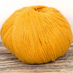 Merino Lace Yarn (Dyed Orange) 50g 400m 2 ply Wool Knitting Crochet Weaving