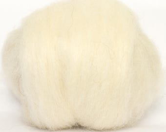 Isländische Top (Naturweiß) 100g Wolle Kammzug Spinnfaser Top zum Nadelfilzen