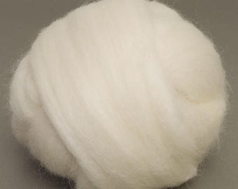 Lana peinada de Nueva Zelanda (blanco natural) 100 g, fibra para hilado, fieltro y conservación.