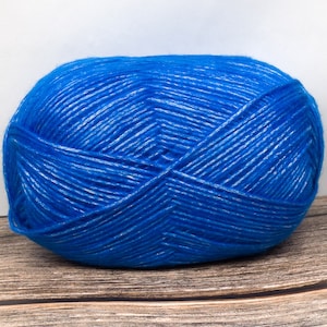 Whisper Yarn (Dyed Azure) 8 ply DK 100g 300m Acrylic Polyester Soft Australia 3.5 oz 330 yards Knitting Crochet Craft Shiny Blue