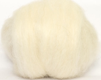 Top de lana islandesa (blanco natural) de 100 g para hilar y fieltrar con aguja.