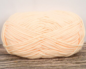 Velvet Yarn (Dyed Light Orange) 50g 90m Aran 10ply Acrylic Soft Wool Knitting Crochet Weaving