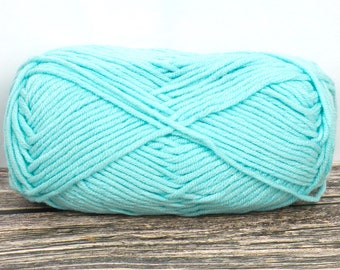 Velvet Yarn (Dyed Turquoise) 50g 90m Aran 10ply Acrylic Soft Wool Knitting Crochet Weaving