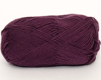 Bamboo/Cotton 70/30 (Dyed Aubergine) Yarn 50g 210m Yarn Knitting or Crochet 4ply sport