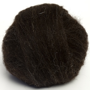 Jacob Top (Natural Black) 100g Wolle Kammzug zum Spinnen und Nadelfilzen