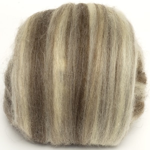 Blue Faced Leicester Top (Natural Mix) 100g  Wool Roving Spinning Fibre Felting