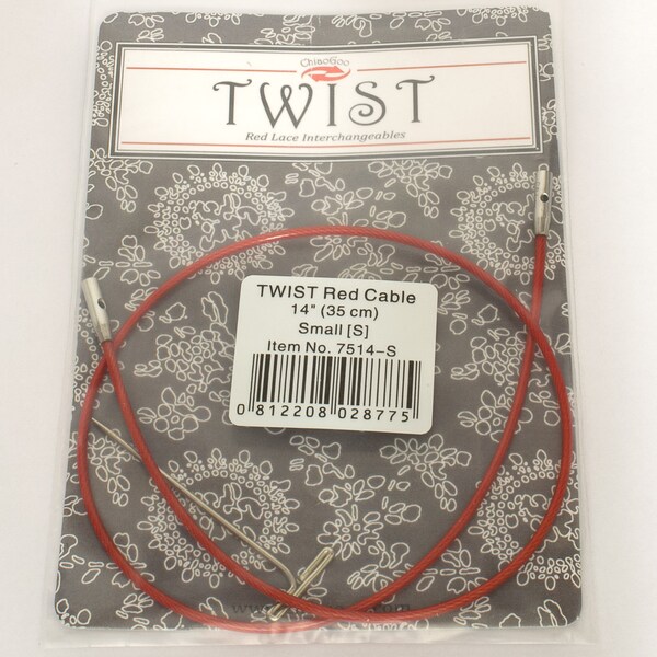 ChiaoGoo Twist Red Lace Cable Small 14 Inch Knitting Needle Cord Interchangeable