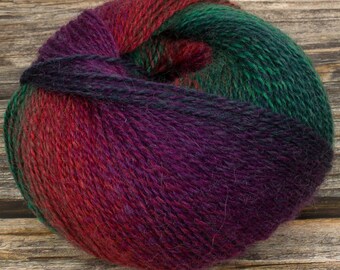 Hilo para calcetines jaspeado (teñido pavo real) Superwash lana/nailon (80/20) 50 g 200 m 4 capas Tejido Crochet Lana degradada