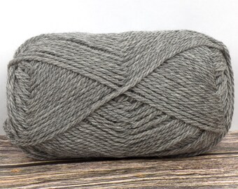 Merino 8 ply Yarn (Dyed Medium Grey) 50g 115m 8 ply Wool Knitting Crochet Weaving