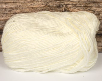 Silky Soft Yarn (Dyed Cream) 50g 130m 8ply Knitting Crochet Weaving white