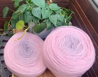 Unspun Yarn Plates - Pink Pencil Roving Wool for Knitting