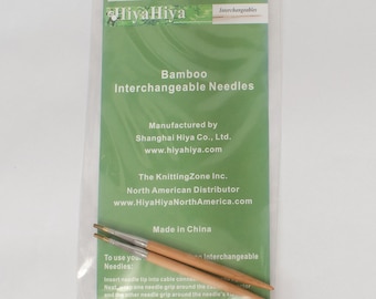 Agujas intercambiables HiyaHiya<br/>Aguja de tejer de bambú de 4 pulgadas y 4,50 mm de madera