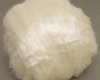 Silk Top (Tussah) Extra Bleached 100g  Silk Top Roving Sliver Spinning Felting White