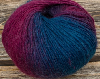 Fil simple brin panaché (teinte carnaval) 100 % laine 50 g 180 m Violet bleu 5 fils Sport au crochet