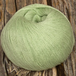 Merino Lace Yarn (Dyed Light Green) 50g 400m 2 ply Wool Knitting Crochet Weaving