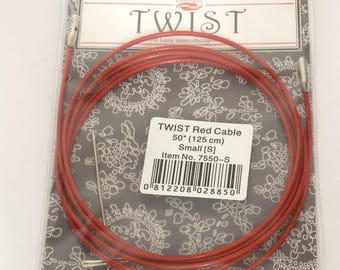 ChiaoGoo Twist Red Lace Cable Small 50 Inch Knitting Needle Cord Interchangeable