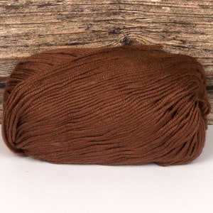 Silky Soft Yarn (Dyed Brown) 50g 130m 8ply Knitting Crochet Weaving brown