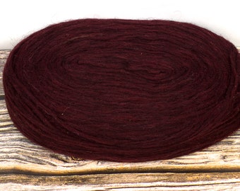 Lambswool Unspun Yarn (Dyed Wine) 95g Yarn Knitting or Crochet 4ply wool craft