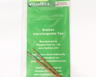 Agujas intercambiables HiyaHiya<br/>Aguja de tejer de bambú de 4 pulgadas y 3,25 mm de madera