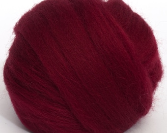 Shetland Top (Dyed Sherry) 100g  Wool Roving Spinning Fibre Felting Purple Craft