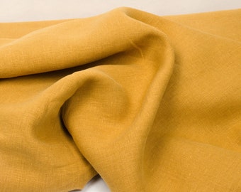 Linen Fabric Premium Stonewashed (Dyed Amber) 200 GSM orange 1.4m wide (cut to quantity of meters ordered) Soft Flax Washed Apparel