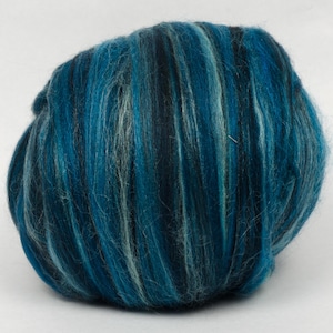 Merino/Silk (70/30) Dyed Blue Morpho Butterfly Top DHG 100g  Wool Roving Spinning Felting