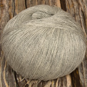 Merino Lace Yarn (Dyed Light Grey) 50g 400m 2 ply Wool Knitting Crochet Weaving