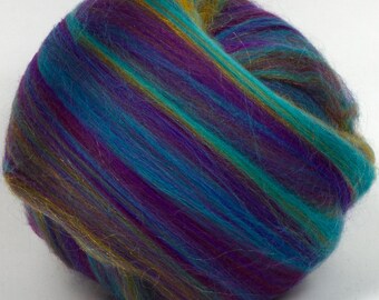 Merino Superfine/Wool and Stellina Top (Dyed Ametrine Mix) 80/20 100g  Wool Roving Spinning Fibre Needle Felting