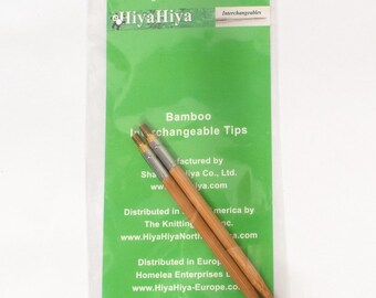 Agujas intercambiables HiyaHiya<br/>Aguja de tejer de bambú de 5 pulgadas y 5,50 mm de madera