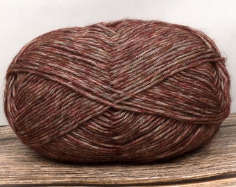 Puff Yarn (Dyed Mahogany) 10 ply Aran 100g 250m Acrylic Cotton Soft Australia 3.5 oz 273 yards Knitting Crochet Craft Shiny Brown