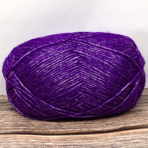 Whisper Yarn (Dyed Violet) 8 ply DK 100g 300m Acrylic Polyester Soft Australia 3.5 oz 330 yards Knitting Crochet Craft Shiny Purple