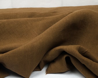 Linen Fabric Premium Stonewashed (Dyed Chocolate Brown) 200 GSM 1.4m wide (cut to quantity of meters ordered) Soft Flax Washed Apparel