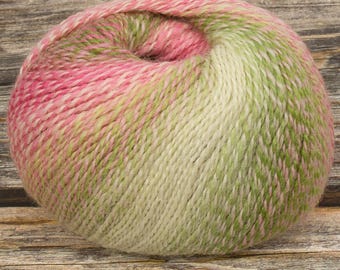 Hilo para calcetines jaspeado (teñido en Rose Garden), lana superlavada/nailon (80/20), 50 g, 200 m, 4 capas, para tejer, crochet, lana degradada.