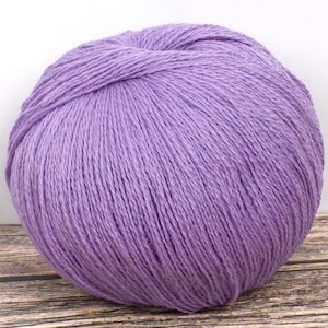 Merino Lace Yarn (Dyed Lavender) 50g 400m 2 ply Wool Knitting Crochet Weaving