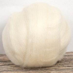 Chilean Top 100g  Wool Roving Spinning Fibre Felting Arm Knitting Sliver Rare White