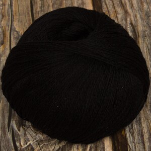 Merino Lace Yarn (Dyed Black) 50g 400m 2 ply Wool Knitting Crochet Weaving