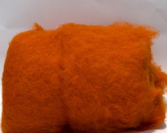 Maori Batt (Dyed Pumpkin) DHG 100g  felting spinning fibre wool art craft Orange