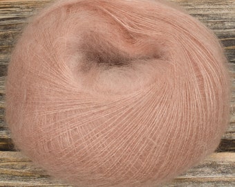 Silk Mohair Italian Fluffy (Dyed Old Rose) 50g 400m Wool Yarn Knitting Crochet Lace 2 ply