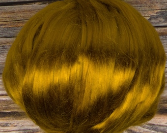 Eucalyptus Sliver (Dyed Saffron) DHG 100g  Lyocell Roving Top Vegan Spinning Felting