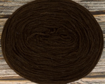 Lambswool Unspun Yarn (Dark Brown) 100g Yarn Knitting or Crochet 4ply wool craft