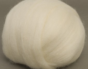 Shetland Top (Natural White) 100g  Wool Roving Spinning Fibre Felting Arm Knitting