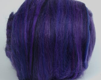 Merino/Silk (70/30) Dyed Purple Emperor Top DHG 100g  Wool Roving Spinning Felting Purple